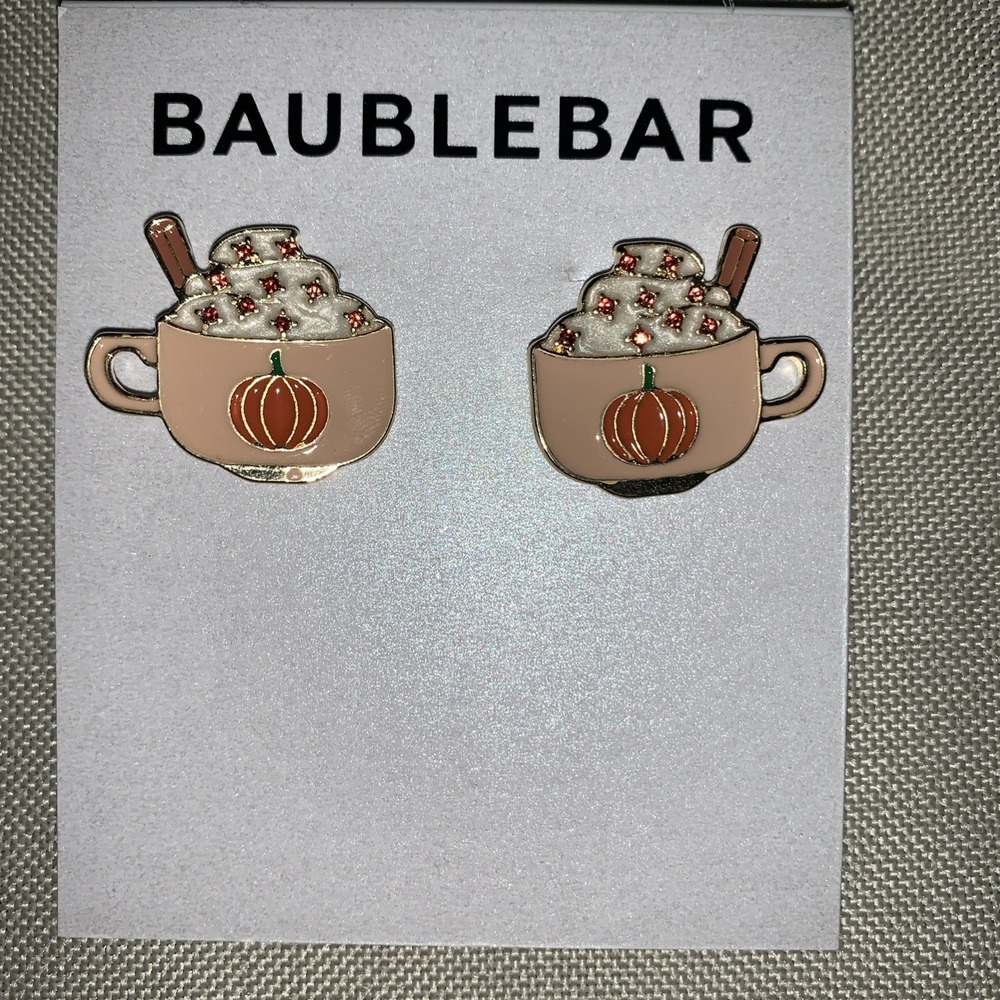 BaubleBar x Anthropologie NWT Pumpkin Latte Stud Earrings